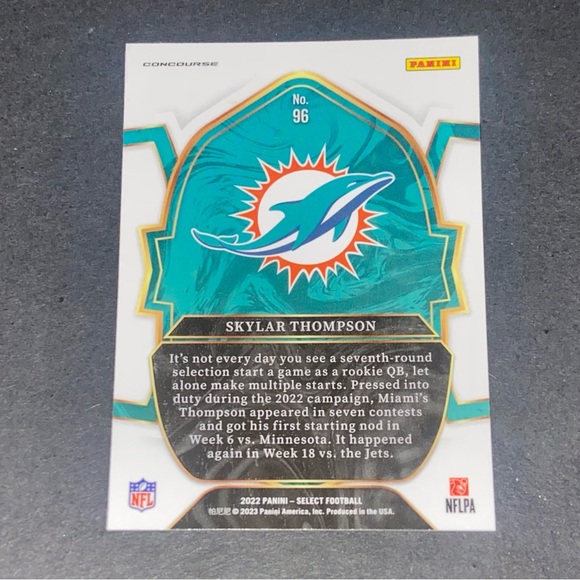 Skylar Thompson Rookie Card Panini Select - 2022 Concourse - Picture 2 of 2